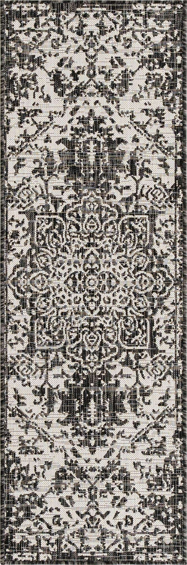 Charcoal Gray 2' x 6' 1 Jill Zarin Outdoor Runner Area Rug Weather Resistant for Patio, Deck, Terrace, Balcony, Porch Durable 100% Polypropylene Carpet for Outside for Sale at Rug Engine