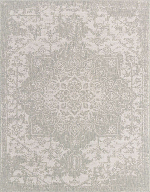 Gray 7' 10 x 10' Jill Zarin Outdoor Rectangle Area Rug Weather Resistant for Patio, Deck, Terrace, Balcony, Porch Durable 100% Polypropylene Carpet for Outside for Sale at Rug Engine