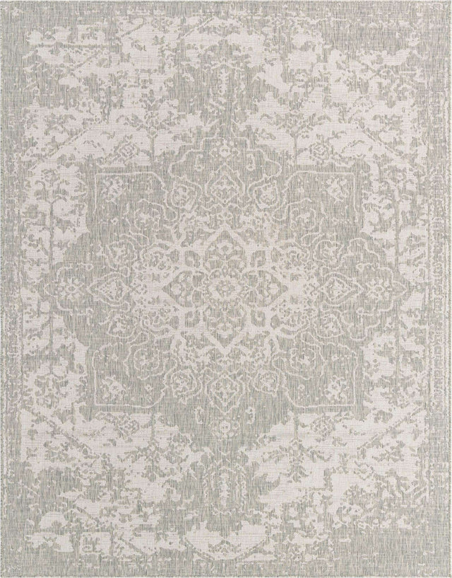 Gray 7' 10 x 10' Jill Zarin Outdoor Rectangle Area Rug Weather Resistant for Patio, Deck, Terrace, Balcony, Porch Durable 100% Polypropylene Carpet for Outside for Sale at Rug Engine
