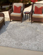 Gray 7' 10 x 7' 10 Jill Zarin Outdoor Square Area Rug Weather Resistant for Patio, Deck, Terrace, Balcony, Porch Durable 100% Polypropylene Carpet for Outside for Sale at Rug Engine