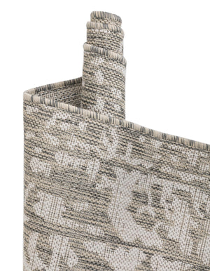 Gray 7' 10 x 7' 10 Jill Zarin Outdoor Square Area Rug Weather Resistant for Patio, Deck, Terrace, Balcony, Porch Durable 100% Polypropylene Carpet for Outside for Sale at Rug Engine