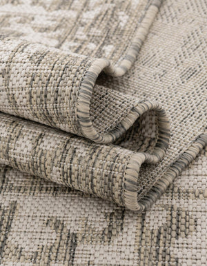 Gray 7' 10 x 7' 10 Jill Zarin Outdoor Square Area Rug Weather Resistant for Patio, Deck, Terrace, Balcony, Porch Durable 100% Polypropylene Carpet for Outside for Sale at Rug Engine