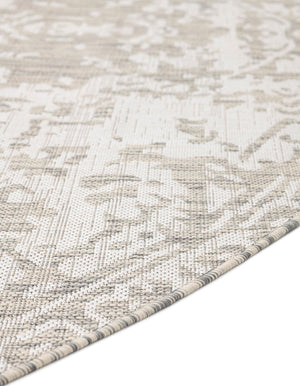 Gray 10' 8 x 10' 8 Jill Zarin Outdoor Round Area Rug Weather Resistant for Patio, Deck, Terrace, Balcony, Porch Durable 100% Polypropylene Carpet for Outside for Sale at Rug Engine
