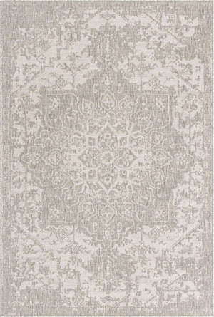 Gray 6' 1 x 9' Jill Zarin Outdoor Rectangle Area Rug Weather Resistant for Patio, Deck, Terrace, Balcony, Porch Durable 100% Polypropylene Carpet for Outside for Sale at Rug Engine