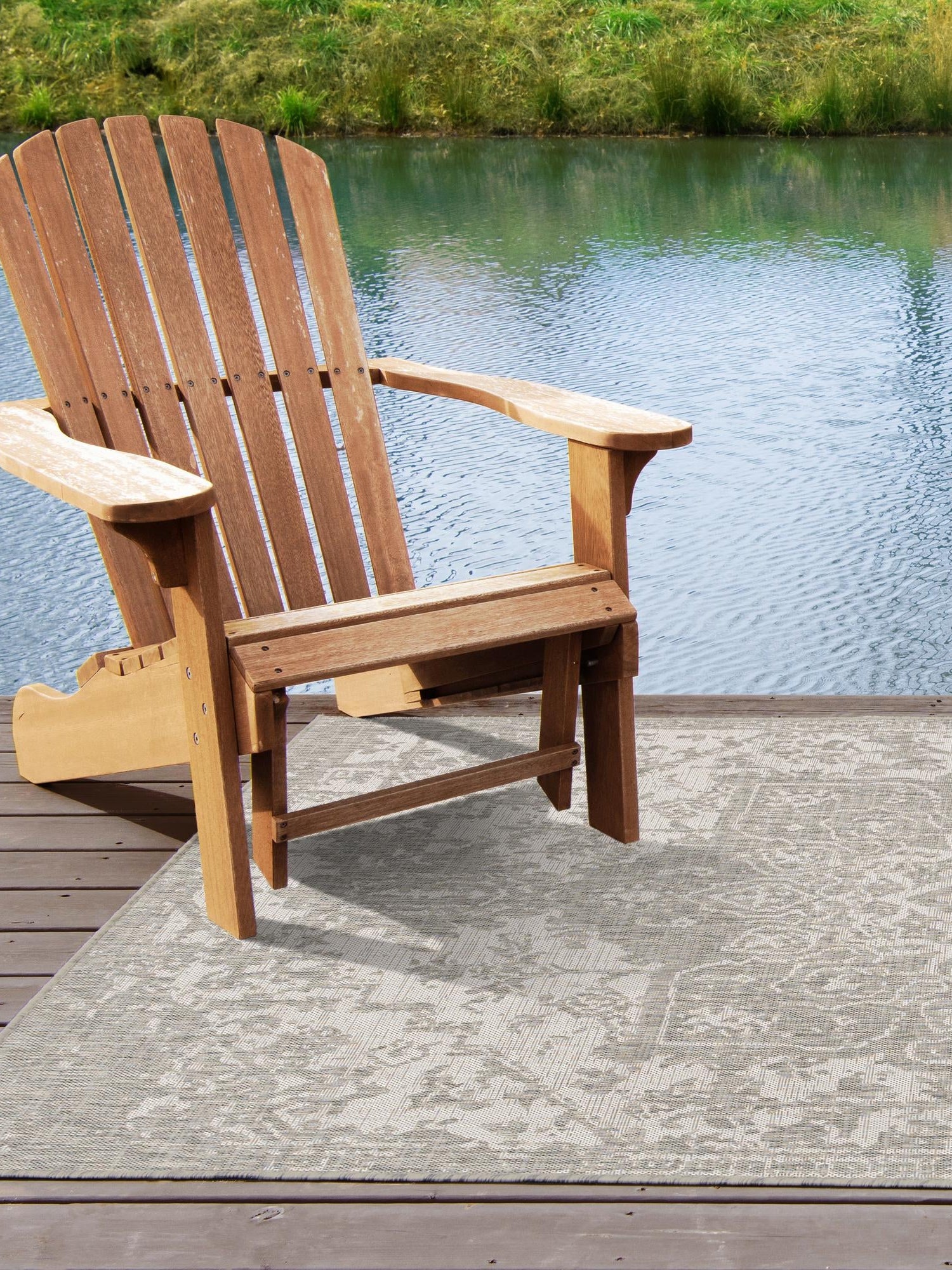 Gray 7' 10 x 10' Jill Zarin Outdoor Rectangle Area Rug Weather Resistant for Patio, Deck, Terrace, Balcony, Porch Durable 100% Polypropylene Carpet for Outside for Sale at Rug Engine