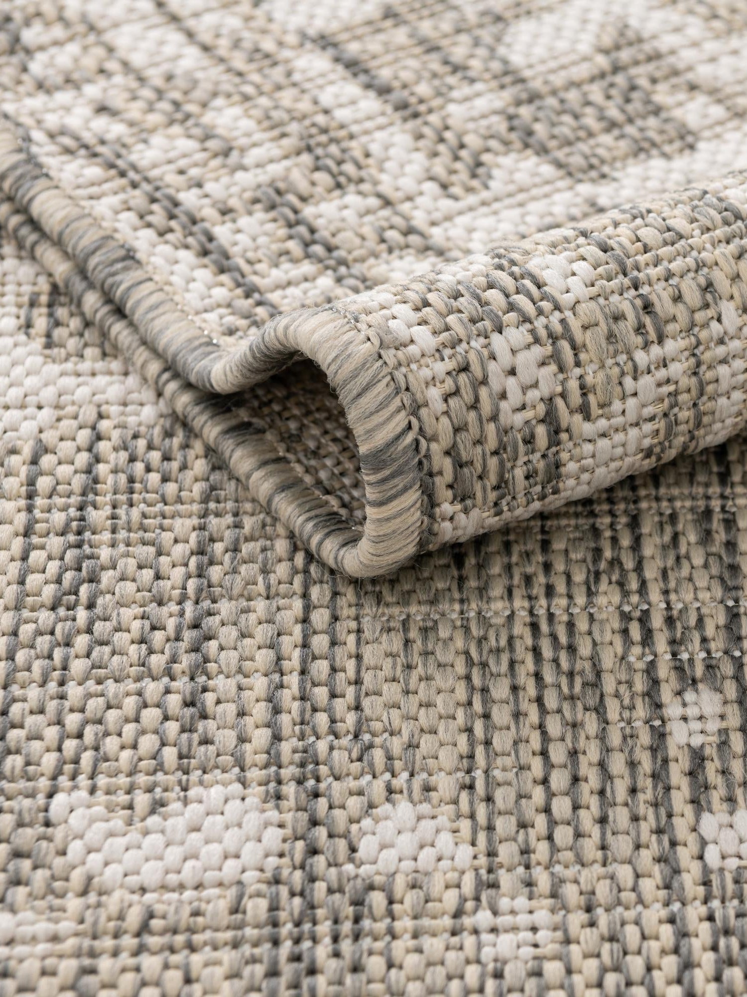 Gray 6' 1 x 9' Jill Zarin Outdoor Rectangle Area Rug Weather Resistant for Patio, Deck, Terrace, Balcony, Porch Durable 100% Polypropylene Carpet for Outside for Sale at Rug Engine