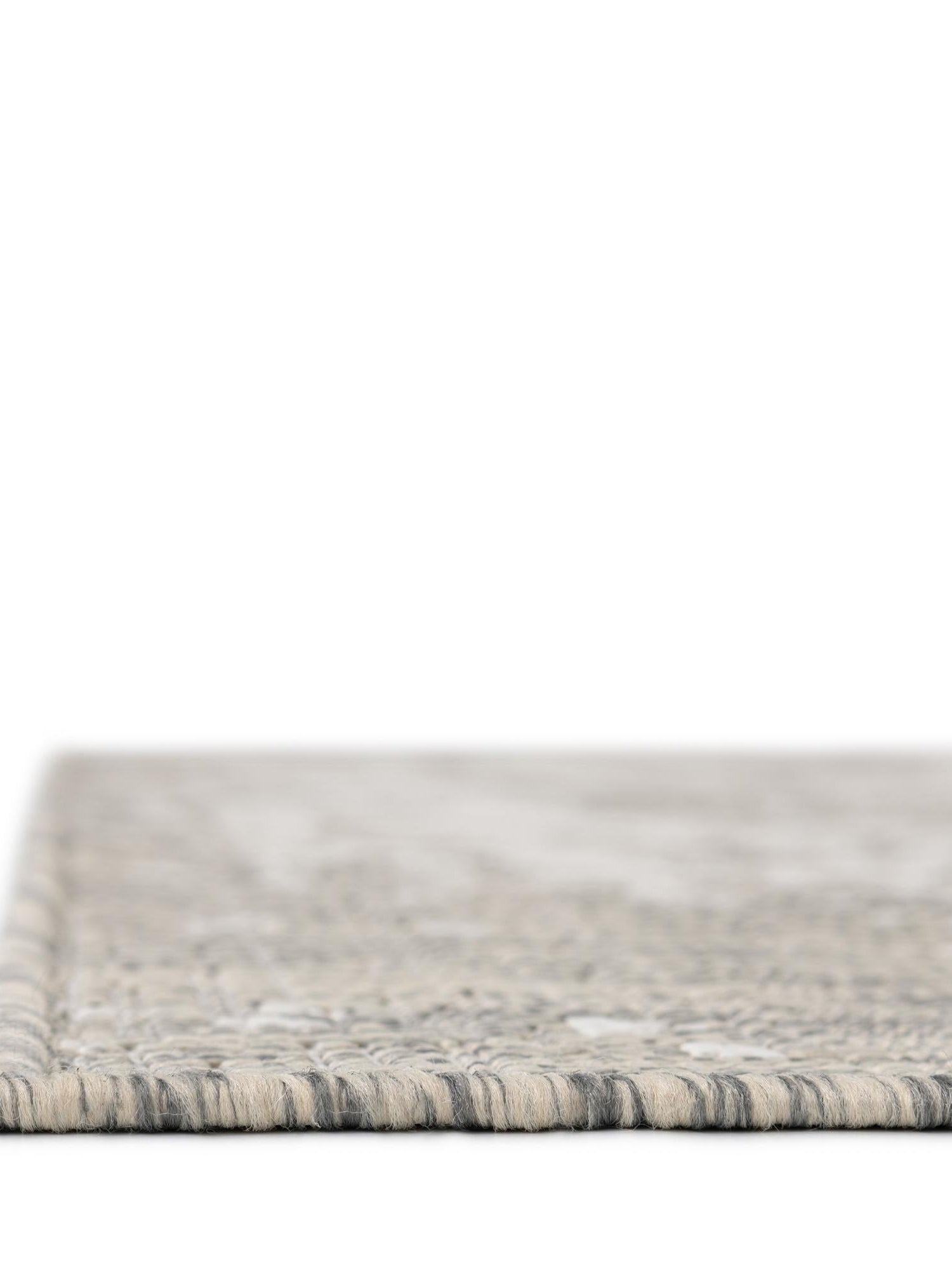 Gray 6' 1 x 9' Jill Zarin Outdoor Rectangle Area Rug Weather Resistant for Patio, Deck, Terrace, Balcony, Porch Durable 100% Polypropylene Carpet for Outside for Sale at Rug Engine