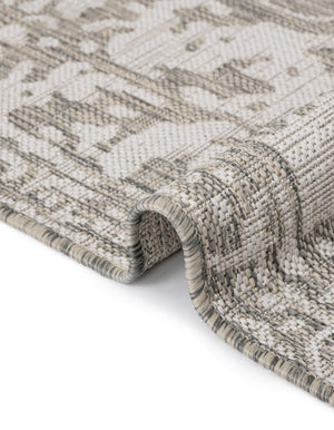 Gray 6' 1 x 9' Jill Zarin Outdoor Rectangle Area Rug Weather Resistant for Patio, Deck, Terrace, Balcony, Porch Durable 100% Polypropylene Carpet for Outside for Sale at Rug Engine