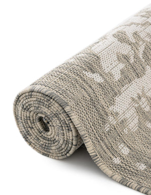 Gray 7' 10 x 10' Jill Zarin Outdoor Oval Area Rug Weather Resistant for Patio, Deck, Terrace, Balcony, Porch Durable 100% Polypropylene Carpet for Outside for Sale at Rug Engine