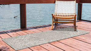 Gray 2' x 6' 1 Jill Zarin Outdoor Runner Area Rug Weather Resistant for Patio, Deck, Terrace, Balcony, Porch Durable 100% Polypropylene Carpet for Outside for Sale at Rug Engine
