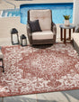 Rust Red 10' 8 x 10' 8 Jill Zarin Outdoor Square Area Rug Weather Resistant for Patio, Deck, Terrace, Balcony, Porch Durable 100% Polypropylene Carpet for Outside for Sale at Rug Engine