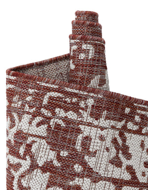 Rust Red 7' 10 x 7' 10 Jill Zarin Outdoor Square Area Rug Weather Resistant for Patio, Deck, Terrace, Balcony, Porch Durable 100% Polypropylene Carpet for Outside for Sale at Rug Engine
