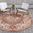 Rust Red 6' 7 x 6' 7 Jill Zarin Outdoor Round Area Rug Weather Resistant for Patio, Deck, Terrace, Balcony, Porch Durable 100% Polypropylene Carpet for Outside for Sale at Rug Engine