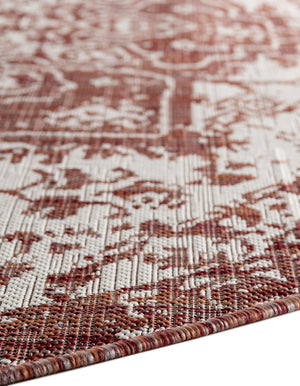Rust Red 6' 7 x 6' 7 Jill Zarin Outdoor Round Area Rug Weather Resistant for Patio, Deck, Terrace, Balcony, Porch Durable 100% Polypropylene Carpet for Outside for Sale at Rug Engine