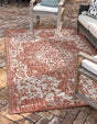Rust Red 9' x 12' Jill Zarin Outdoor Rectangle Area Rug Weather Resistant for Patio, Deck, Terrace, Balcony, Porch Durable 100% Polypropylene Carpet for Outside for Sale at Rug Engine