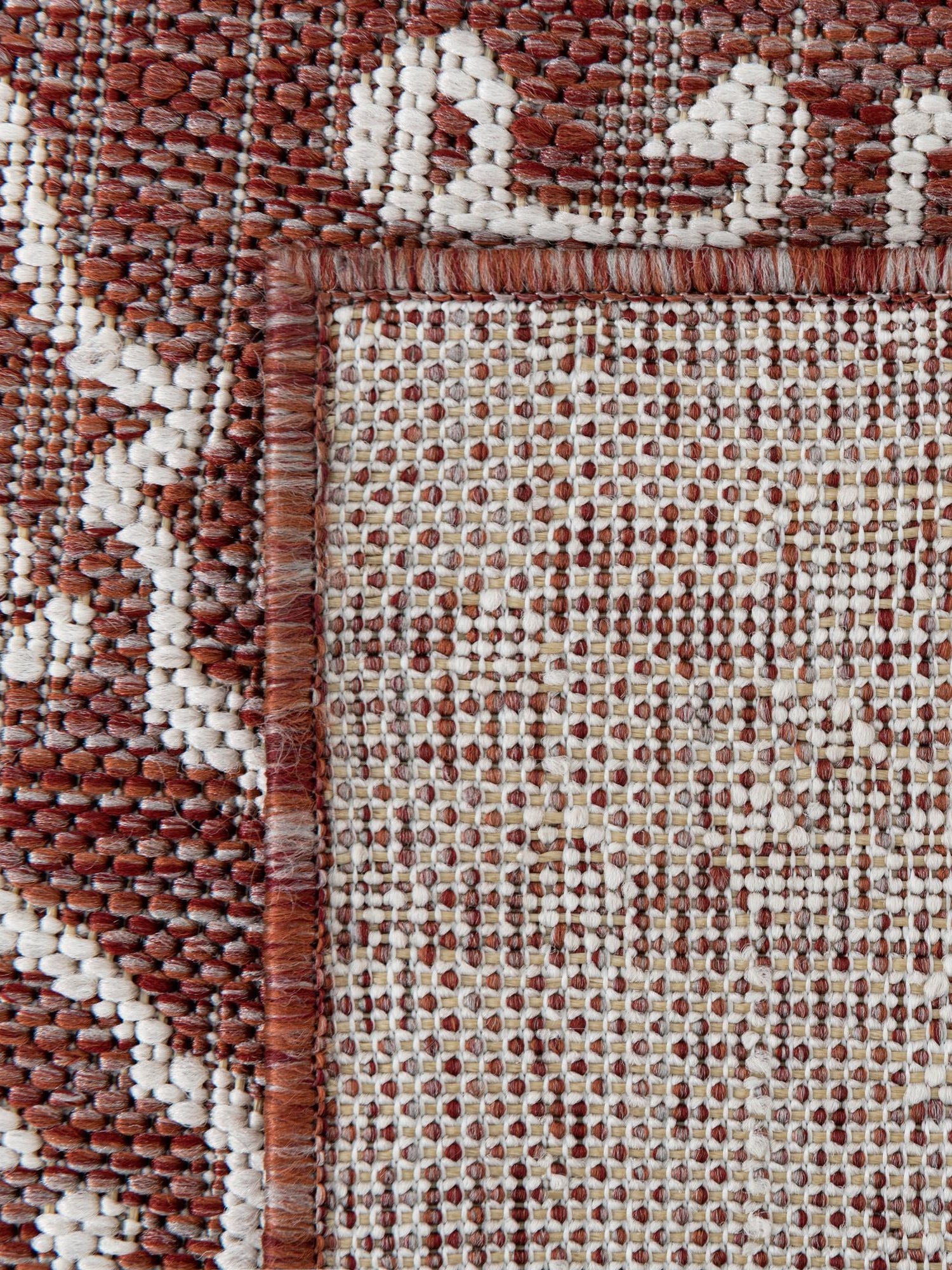 Rust Red 5' 3 x 8' Jill Zarin Outdoor Rectangle Area Rug Weather Resistant for Patio, Deck, Terrace, Balcony, Porch Durable 100% Polypropylene Carpet for Outside for Sale at Rug Engine