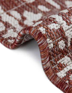Rust Red 5' 3 x 8' Jill Zarin Outdoor Oval Area Rug Weather Resistant for Patio, Deck, Terrace, Balcony, Porch Durable 100% Polypropylene Carpet for Outside for Sale at Rug Engine
