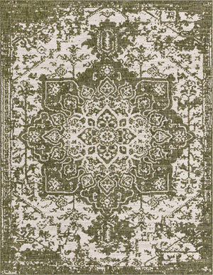 Green 7' 10 x 10' Jill Zarin Outdoor Rectangle Area Rug Weather Resistant for Patio, Deck, Terrace, Balcony, Porch Durable 100% Polypropylene Carpet for Outside for Sale at Rug Engine