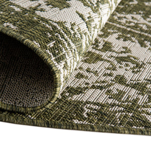 Green 7' 1 x 7' 1 Jill Zarin Outdoor Round Area Rug Weather Resistant for Patio, Deck, Terrace, Balcony, Porch Durable 100% Polypropylene Carpet for Outside for Sale at Rug Engine