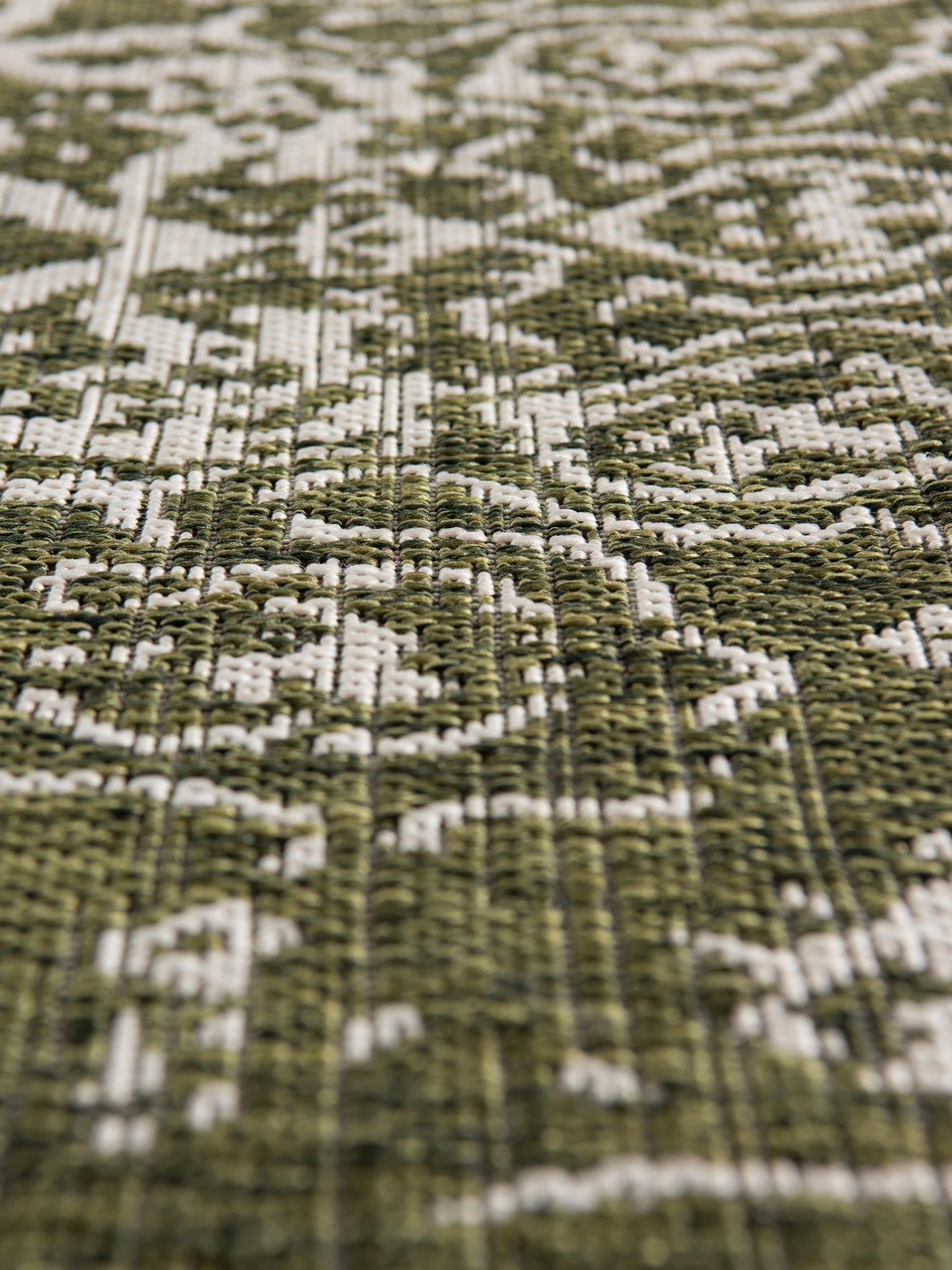 Green 7' 1 x 7' 1 Jill Zarin Outdoor Round Area Rug Weather Resistant for Patio, Deck, Terrace, Balcony, Porch Durable 100% Polypropylene Carpet for Outside for Sale at Rug Engine