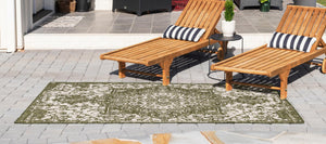 Green 6' 1 x 9' Jill Zarin Outdoor Rectangle Area Rug Weather Resistant for Patio, Deck, Terrace, Balcony, Porch Durable 100% Polypropylene Carpet for Outside for Sale at Rug Engine