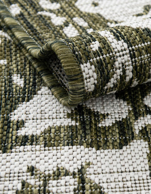 Green 6' 1 x 9' Jill Zarin Outdoor Rectangle Area Rug Weather Resistant for Patio, Deck, Terrace, Balcony, Porch Durable 100% Polypropylene Carpet for Outside for Sale at Rug Engine