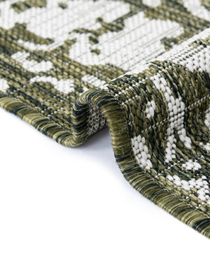 Green 6' 1 x 9' Jill Zarin Outdoor Rectangle Area Rug Weather Resistant for Patio, Deck, Terrace, Balcony, Porch Durable 100% Polypropylene Carpet for Outside for Sale at Rug Engine