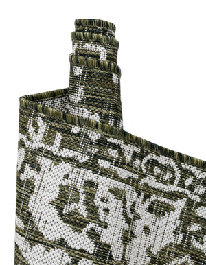 Green 6' 1 x 9' Jill Zarin Outdoor Rectangle Area Rug Weather Resistant for Patio, Deck, Terrace, Balcony, Porch Durable 100% Polypropylene Carpet for Outside for Sale at Rug Engine