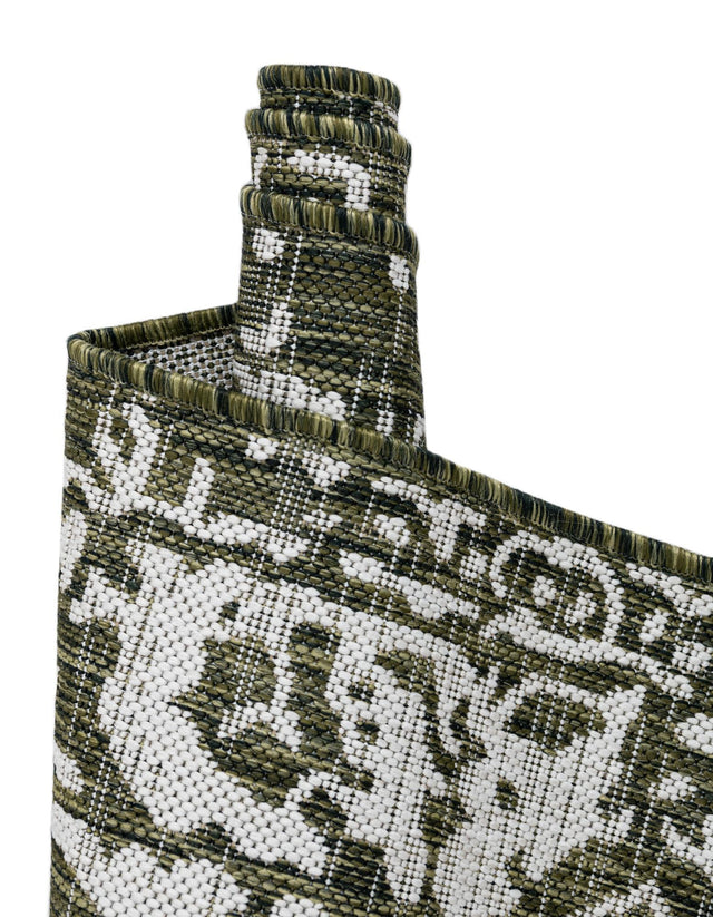 Green 6' 1 x 9' Jill Zarin Outdoor Rectangle Area Rug Weather Resistant for Patio, Deck, Terrace, Balcony, Porch Durable 100% Polypropylene Carpet for Outside for Sale at Rug Engine