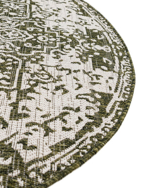 Green 5' 3 x 8' Jill Zarin Outdoor Oval Area Rug Weather Resistant for Patio, Deck, Terrace, Balcony, Porch Durable 100% Polypropylene Carpet for Outside for Sale at Rug Engine