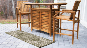Green 2' x 8' Jill Zarin Outdoor Runner Area Rug Weather Resistant for Patio, Deck, Terrace, Balcony, Porch Durable 100% Polypropylene Carpet for Outside for Sale at Rug Engine