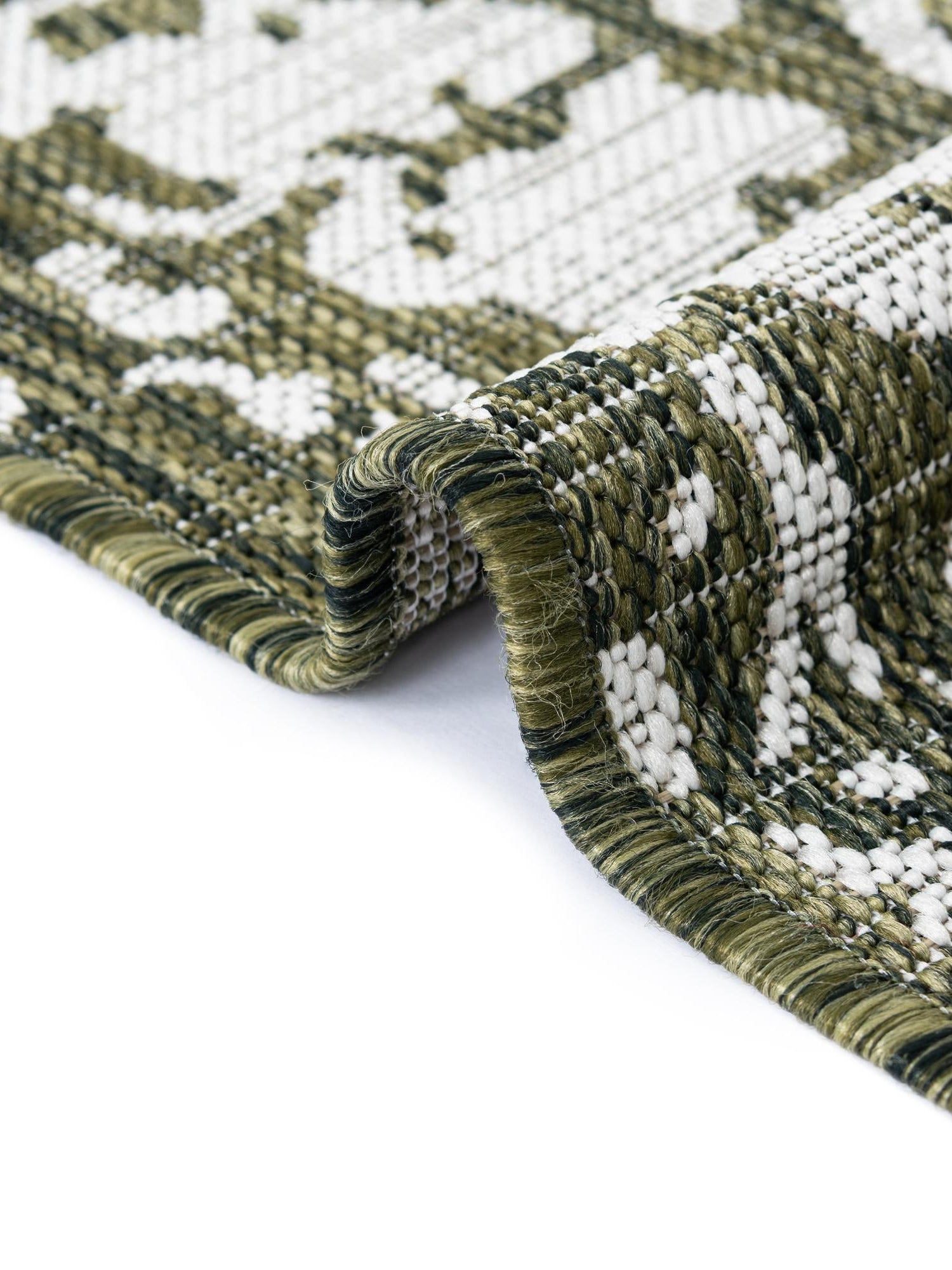 Green 2' x 8' Jill Zarin Outdoor Runner Area Rug Weather Resistant for Patio, Deck, Terrace, Balcony, Porch Durable 100% Polypropylene Carpet for Outside for Sale at Rug Engine