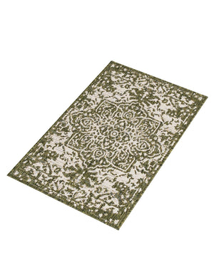 Green 2' x 3' 1 Jill Zarin Outdoor Rectangle Area Rug Weather Resistant for Patio, Deck, Terrace, Balcony, Porch Durable 100% Polypropylene Carpet for Outside for Sale at Rug Engine