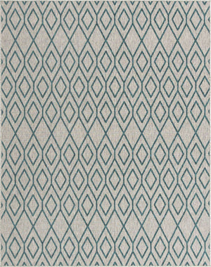 Gray Teal 7' 10 x 10' Jill Zarin Outdoor Rectangle Area Rug Weather Resistant for Patio, Deck, Terrace, Balcony, Porch Durable 100% Polypropylene Carpet for Outside for Sale at Rug Engine