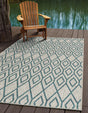 Gray Teal 2' x 3' 1 Jill Zarin Outdoor Rectangle Area Rug Weather Resistant for Patio, Deck, Terrace, Balcony, Porch Durable 100% Polypropylene Carpet for Outside for Sale at Rug Engine