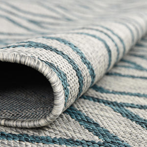 Gray Teal 9' x 12' Jill Zarin Outdoor Rectangle Area Rug Weather Resistant for Patio, Deck, Terrace, Balcony, Porch Durable 100% Polypropylene Carpet for Outside for Sale at Rug Engine