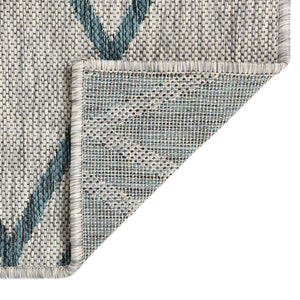 Gray Teal 9' x 12' Jill Zarin Outdoor Rectangle Area Rug Weather Resistant for Patio, Deck, Terrace, Balcony, Porch Durable 100% Polypropylene Carpet for Outside for Sale at Rug Engine