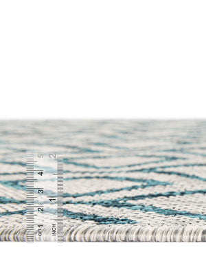 Gray Teal 7' 10 x 10' Jill Zarin Outdoor Oval Area Rug Weather Resistant for Patio, Deck, Terrace, Balcony, Porch Durable 100% Polypropylene Carpet for Outside for Sale at Rug Engine