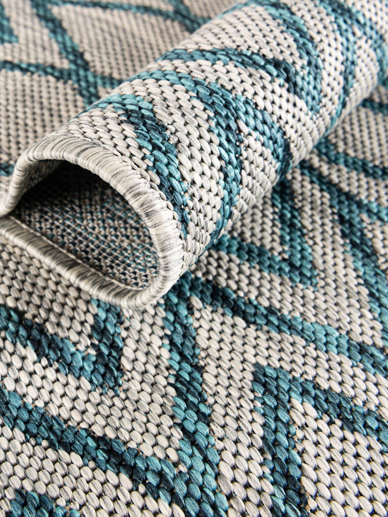 Gray Teal 7' 10 x 10' Jill Zarin Outdoor Oval Area Rug Weather Resistant for Patio, Deck, Terrace, Balcony, Porch Durable 100% Polypropylene Carpet for Outside for Sale at Rug Engine