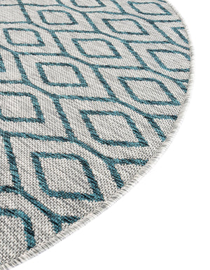 Gray Teal 7' 10 x 10' Jill Zarin Outdoor Oval Area Rug Weather Resistant for Patio, Deck, Terrace, Balcony, Porch Durable 100% Polypropylene Carpet for Outside for Sale at Rug Engine