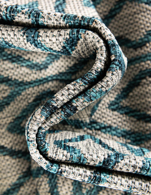 Gray Teal 7' 10 x 10' Jill Zarin Outdoor Oval Area Rug Weather Resistant for Patio, Deck, Terrace, Balcony, Porch Durable 100% Polypropylene Carpet for Outside for Sale at Rug Engine