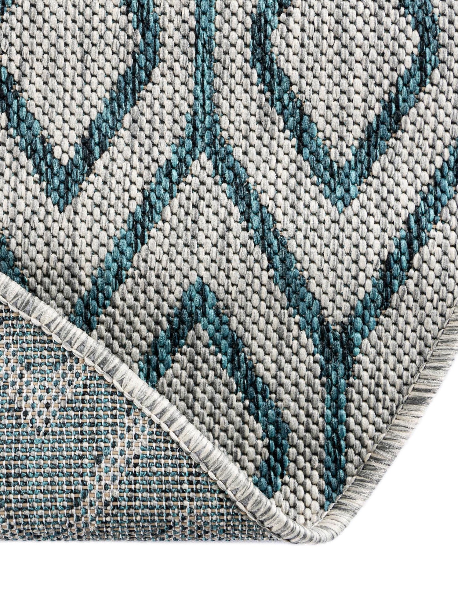 Gray Teal 7' 10 x 10' Jill Zarin Outdoor Oval Area Rug Weather Resistant for Patio, Deck, Terrace, Balcony, Porch Durable 100% Polypropylene Carpet for Outside for Sale at Rug Engine