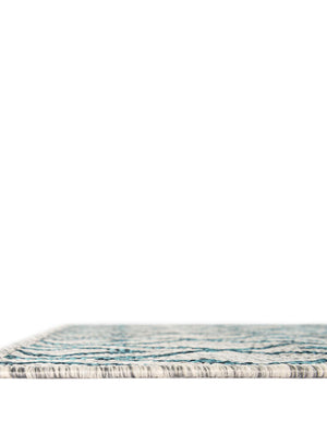 Gray Teal 2' x 8' Jill Zarin Outdoor Runner Area Rug Weather Resistant for Patio, Deck, Terrace, Balcony, Porch Durable 100% Polypropylene Carpet for Outside for Sale at Rug Engine