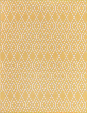 Yellow Ivory 7' 10 x 10' Jill Zarin Outdoor Rectangle Area Rug Weather Resistant for Patio, Deck, Terrace, Balcony, Porch Durable 100% Polypropylene Carpet for Outside for Sale at Rug Engine