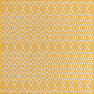 Yellow Ivory 7' 10 x 7' 10 Jill Zarin Outdoor Square Area Rug Weather Resistant for Patio, Deck, Terrace, Balcony, Porch Durable 100% Polypropylene Carpet for Outside for Sale at Rug Engine