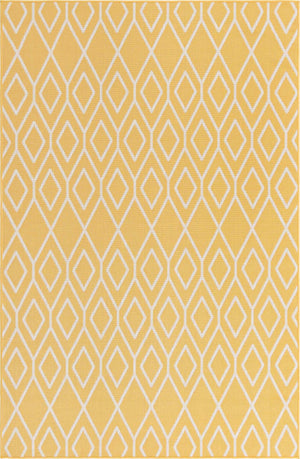 Yellow Ivory 6' 1 x 9' Jill Zarin Outdoor Rectangle Area Rug Weather Resistant for Patio, Deck, Terrace, Balcony, Porch Durable 100% Polypropylene Carpet for Outside for Sale at Rug Engine