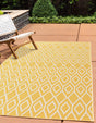 Yellow Ivory 1' 4 x 1' 4 Jill Zarin Outdoor Sample Area Rug Weather Resistant for Patio, Deck, Terrace, Balcony, Porch Durable 100% Polypropylene Carpet for Outside for Sale at Rug Engine
