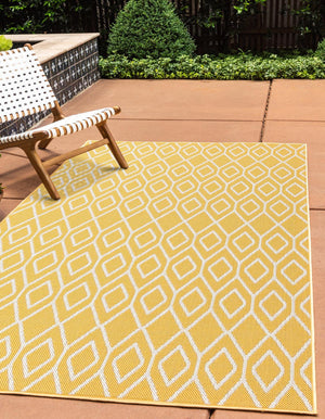 Yellow Ivory 3' 1 x 5' 3 Jill Zarin Outdoor Rectangle Area Rug Weather Resistant for Patio, Deck, Terrace, Balcony, Porch Durable 100% Polypropylene Carpet for Outside for Sale at Rug Engine