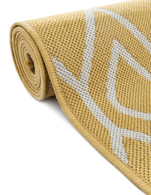 Yellow Ivory 7' 1 x 10' Jill Zarin Outdoor Rectangle Area Rug Weather Resistant for Patio, Deck, Terrace, Balcony, Porch Durable 100% Polypropylene Carpet for Outside for Sale at Rug Engine