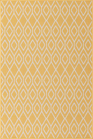 Yellow Ivory 4' 1 x 6' 1 Jill Zarin Outdoor Rectangle Area Rug Weather Resistant for Patio, Deck, Terrace, Balcony, Porch Durable 100% Polypropylene Carpet for Outside for Sale at Rug Engine